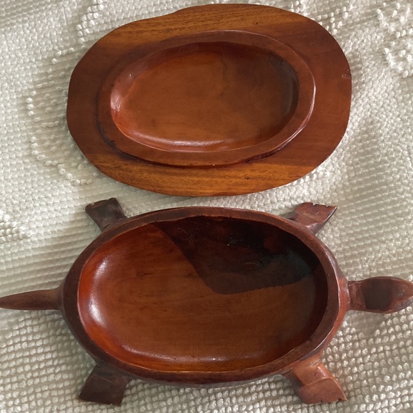 Decorative Hand Carved Turtle Tortoise Haiti Trinket Box with Lid Large ❤️ - Picture 4 of 7